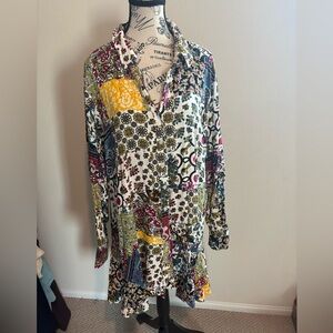 Multicolor Floral Button-Up Dress